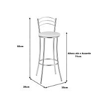 Kit 2 Banquetas Com Encosto Treparoni Branco - 2