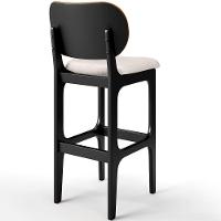 Banqueta Alta Bar Cozinha Betta L02 Preto Whisky Linho Cru - 2