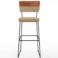 Kit 06 Banquetas Altas Faixa Camel Linho Bege Escuro