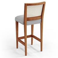 Kit 04 Banquetas Alta Branco Linho Cinza -lyam Decor - 3