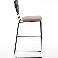 Kit 02 Banquetas Altas Preto Linho Bege