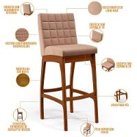 Kit 03 Banquetas Altas Para Cozinha B04 Rosê - 7