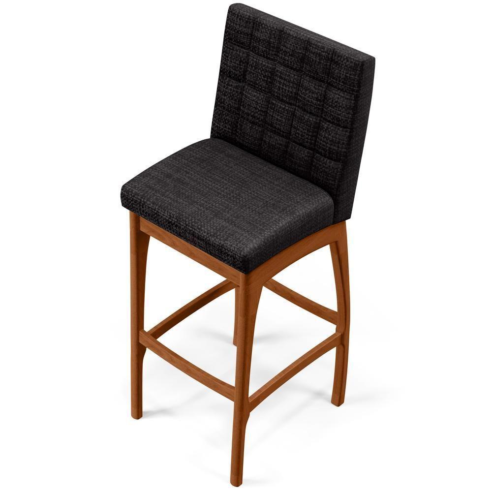 Kit 03 Banquetas Altas Mila Linho Chumbo - 3