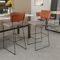 Kit 02 Banquetas Altas Camel Linho Bege - 9