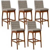 Kit 05 Banquetas Altas Para Cozinha B04 Bege - 1