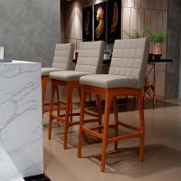 Kit 05 Banquetas Altas Para Cozinha B04 Bege - 14