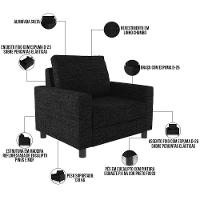 Kit 02 Poltronas Malta L02 Linho Chumbo - 6