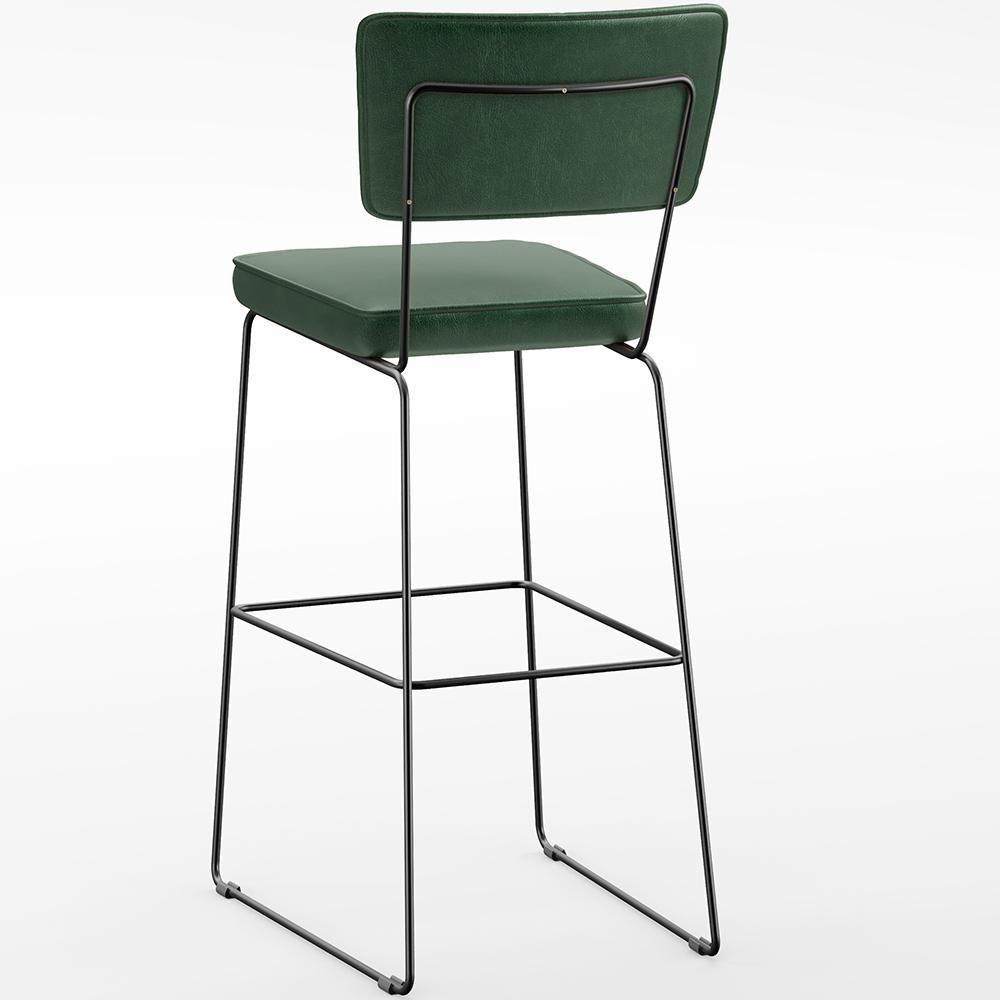 Kit 3 Banquetas Altas Base Em Aço Fixa Facto Verde Musgo - 2