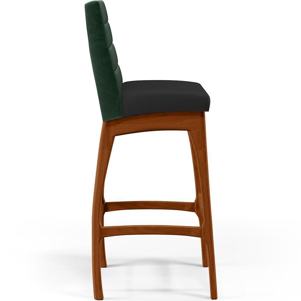 Kit 04 Banquetas Altas Cozinha B04 Verde Musgo Preto - 4