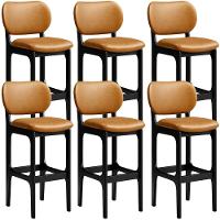 Kit 6 Banquetas Alta Betta Preto Whisky - 1