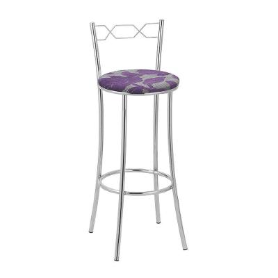 Kit 2 Banquetas Cromadas Espuma D15 Treparoni Roxo