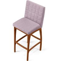 Banqueta Alta Cozinha De Jantar Fixa Mila B04 Bouclê Rosê - 3
