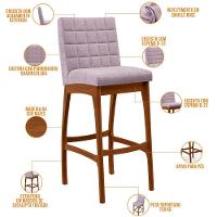 Banqueta Alta Cozinha De Jantar Fixa Mila B04 Bouclê Rosê - 6