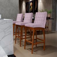 Banqueta Alta Cozinha De Jantar Fixa Mila B04 Bouclê Rosê - 8