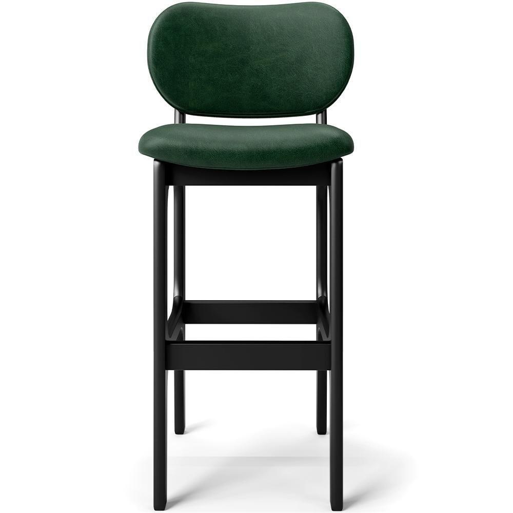 Kit 4 Banquetas Alta Betta Preto Facto Verde Musgo - 4