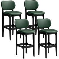 Kit 4 Banquetas Alta Betta Preto Facto Verde Musgo - 1