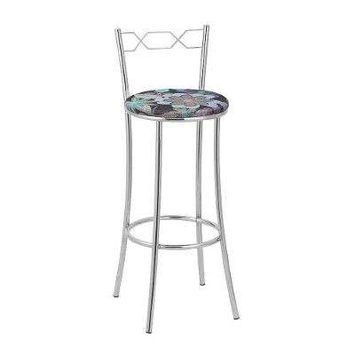 Kit 2 Banquetas Cromadas dMetal e Assento Espuma D15 Preto