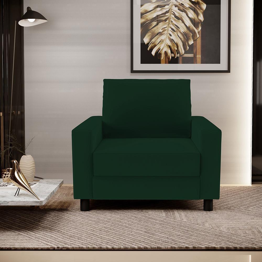 Kit 02 Poltronas Malta L02 Suede Verde Musgo - 8