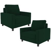 Kit 02 Poltronas Malta L02 Suede Verde Musgo - 1