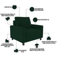 Kit 02 Poltronas Malta L02 Suede Verde Musgo - 11