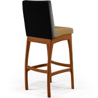 Kit 02 Banquetas Altas Mila Preto Linho Bege Escuro - 2