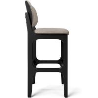 Kit 5 Banquetas Alta Betta Preto Linho Bege - 3