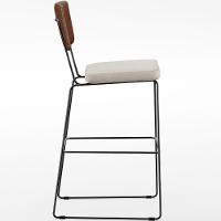 Kit 02 Banqueta Alta Cozinha Allana L02 Marrom Linho Cru