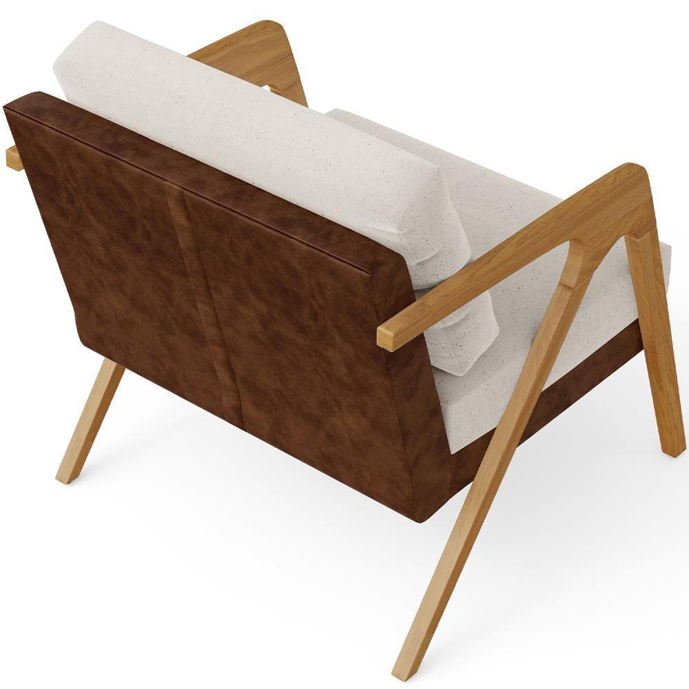 Kit 02 Poltronas Pietra L02 Couríssimo Marrom Linho Cru - 2