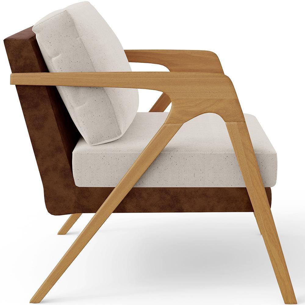 Kit 02 Poltronas Pietra L02 Couríssimo Marrom Linho Cru - 3