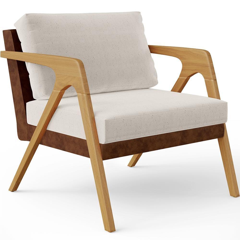 Kit 02 Poltronas Pietra L02 Couríssimo Marrom Linho Cru - 7