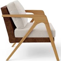 Kit 02 Poltronas Pietra L02 Couríssimo Marrom Linho Cru - 3