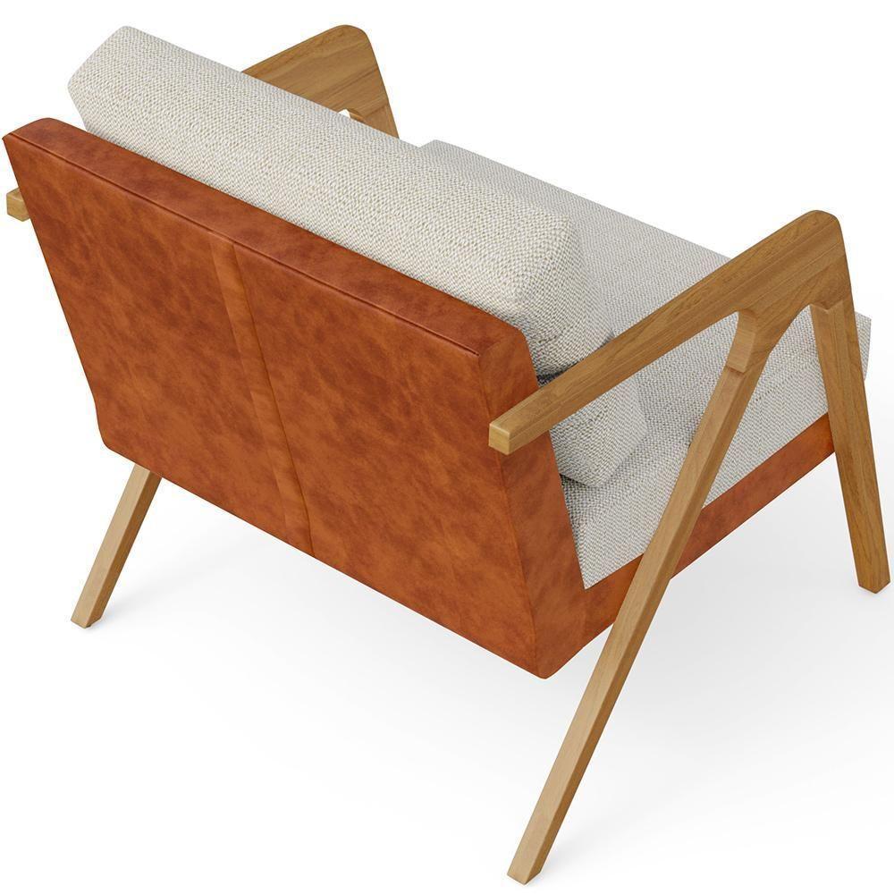 Poltrona Para Sala De Estar Pietra Camel Linho Champagne - 1