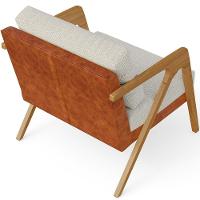 Poltrona Para Sala De Estar Pietra Camel Linho Champagne - 1