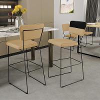 Kit 02 Banquetas Altas Allana L02 Faixa Preto Bege Escuro - 8