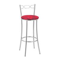 Kit 2 Banquetas Cromadas Assento Espuma D15 Vermelho - 1