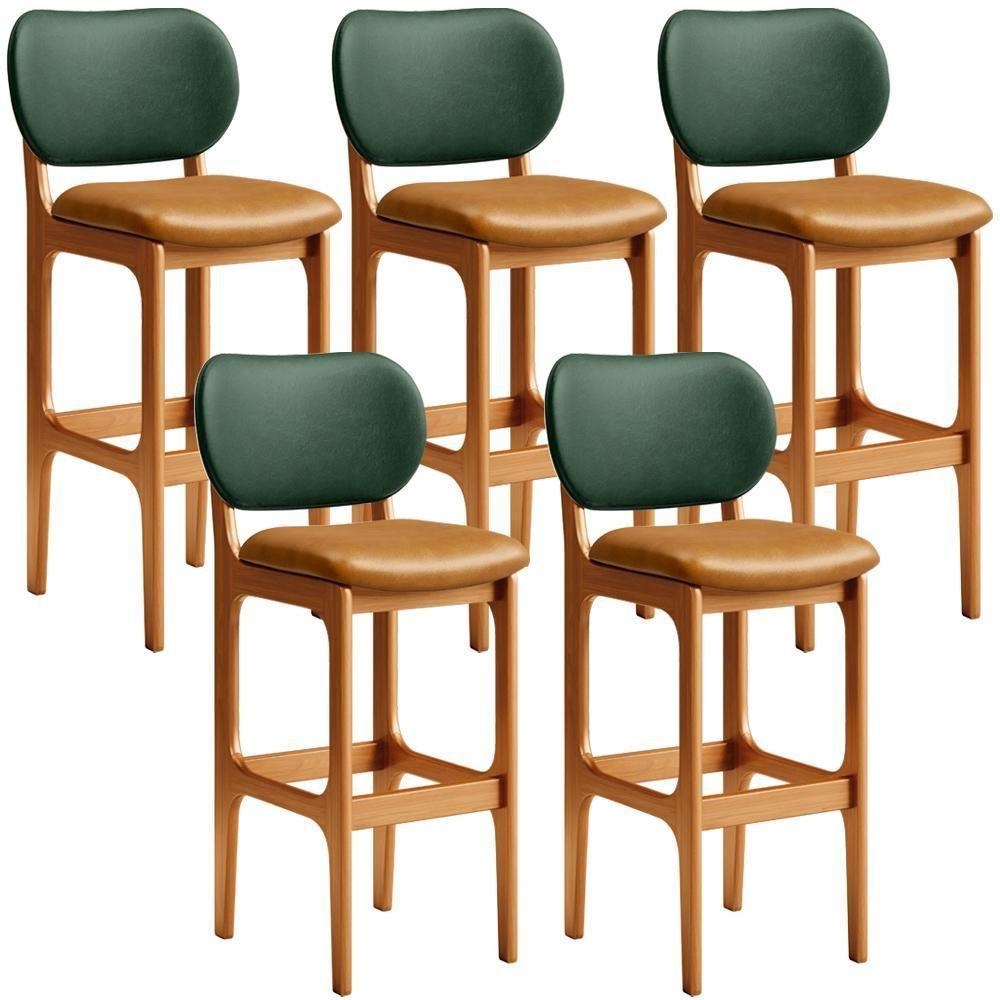 Kit 5 Banquetas Alta Betta Imbuia Facto Verde Whisky - 1