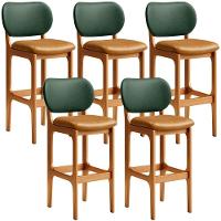 Kit 5 Banquetas Alta Betta Imbuia Facto Verde Whisky - 1