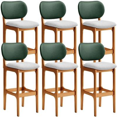 Kit 6 Banquetas Alta Cozinha Betta L02 Imbuia Verde Cinza
