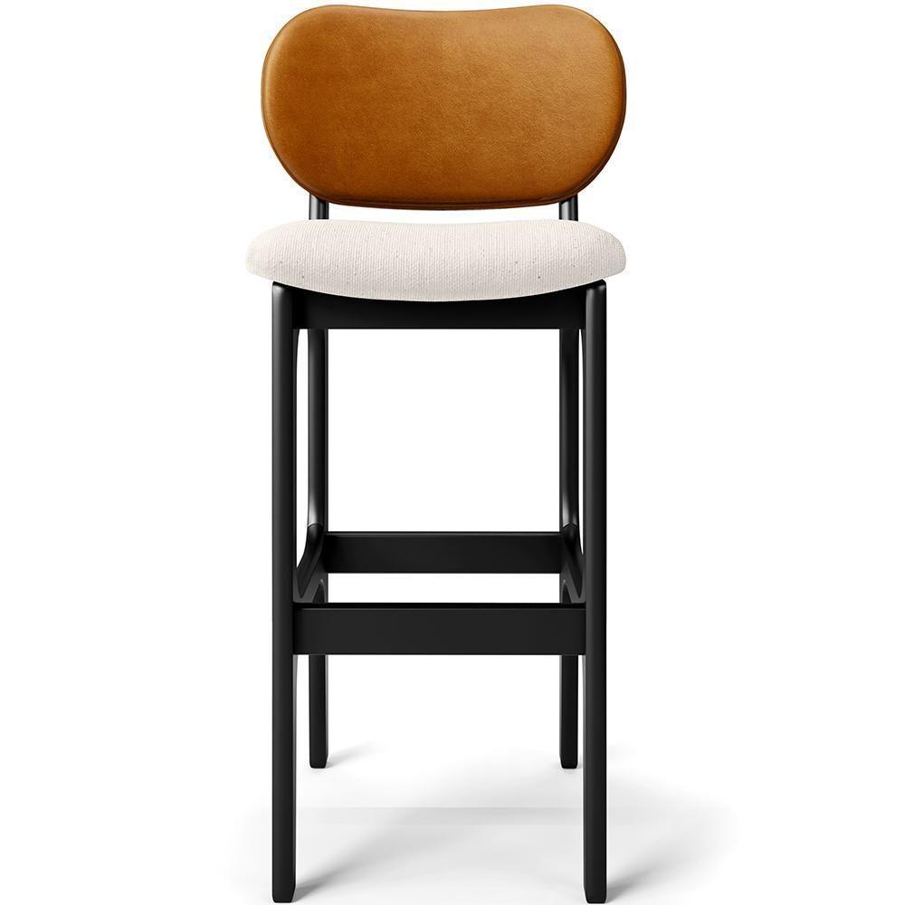 Kit 4 Banquetas Alta Betta Preto Whisky Linho Cru - 5