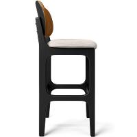 Kit 4 Banquetas Alta Betta Preto Whisky Linho Cru - 7