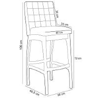 Banqueta Alta Para Cozinha B04 Camel Bege - 5