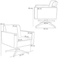 Poltrona Com Base Giratória Para Sala De Estar Suede Cinza - 5
