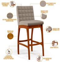 Kit 04 Banquetas Altas Para Cozinha B04 Bege - 13