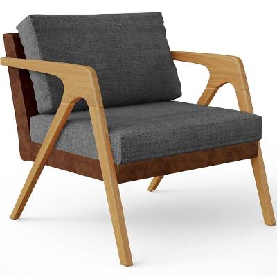 Poltrona Para Sala De Estar Pietra L02 Marrom Cinza Lyam Decor