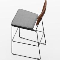 Kit 04 Banqueta Alta Cozinha Allana L02 Marrom Linho Cinza - 5