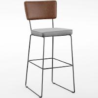 Kit 04 Banqueta Alta Cozinha Allana L02 Marrom Linho Cinza - 15