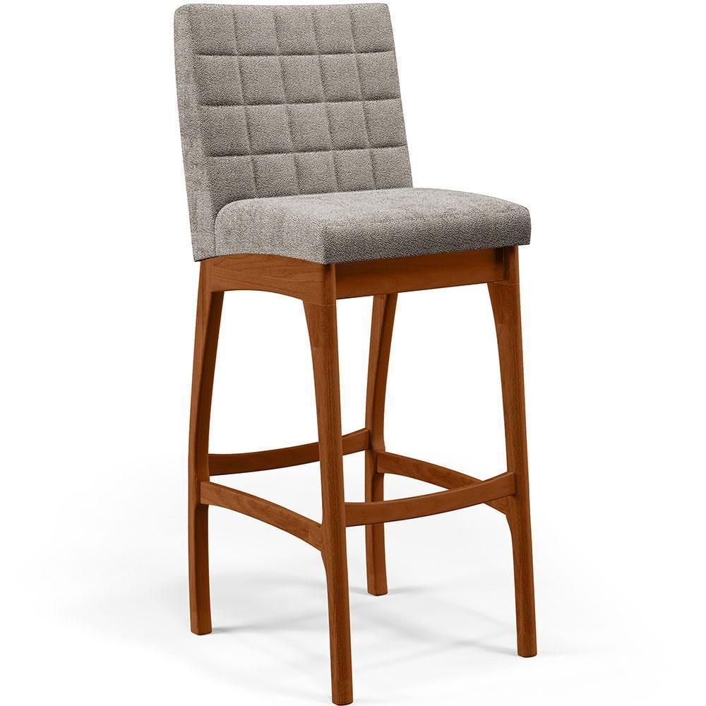 Banqueta Alta Cozinha De Jantar Fixa Mila B04 Bouclê Bege - 1