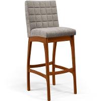 Banqueta Alta Cozinha De Jantar Fixa Mila B04 Bouclê Bege - 1