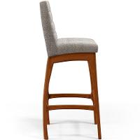 Banqueta Alta Cozinha De Jantar Fixa Mila B04 Bouclê Bege