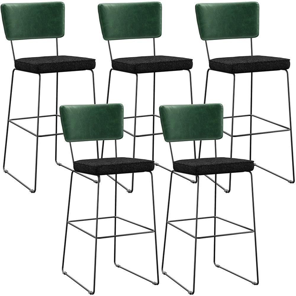 Kit 05 Banquetas Altas Allana L02 Verde Musgo Chumbo - 1